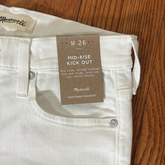 Madewell Kick Out Crop Jeans Pure White size 26 NWT - Picture 5 of 9